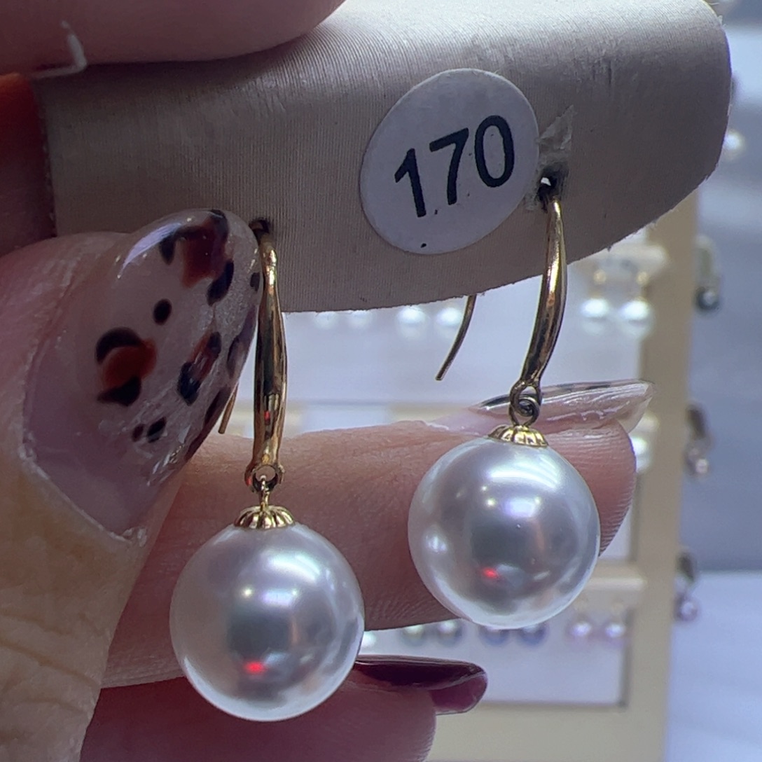 淡水珍珠耳饰18K金镶嵌