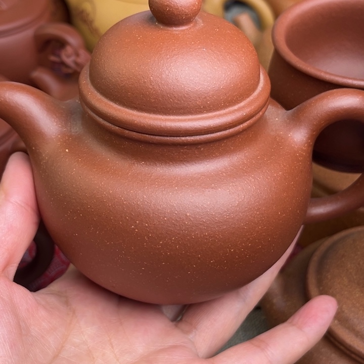 『***』茶壶紫砂原矿红降坡掇球精工半手340➕2杯
