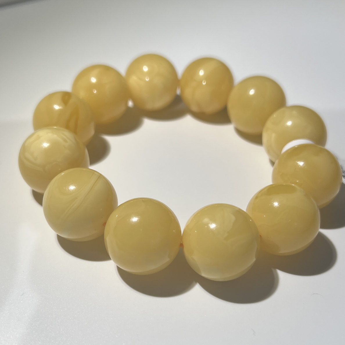 琥珀蜜蜡妖花浓腊同料20圆珠