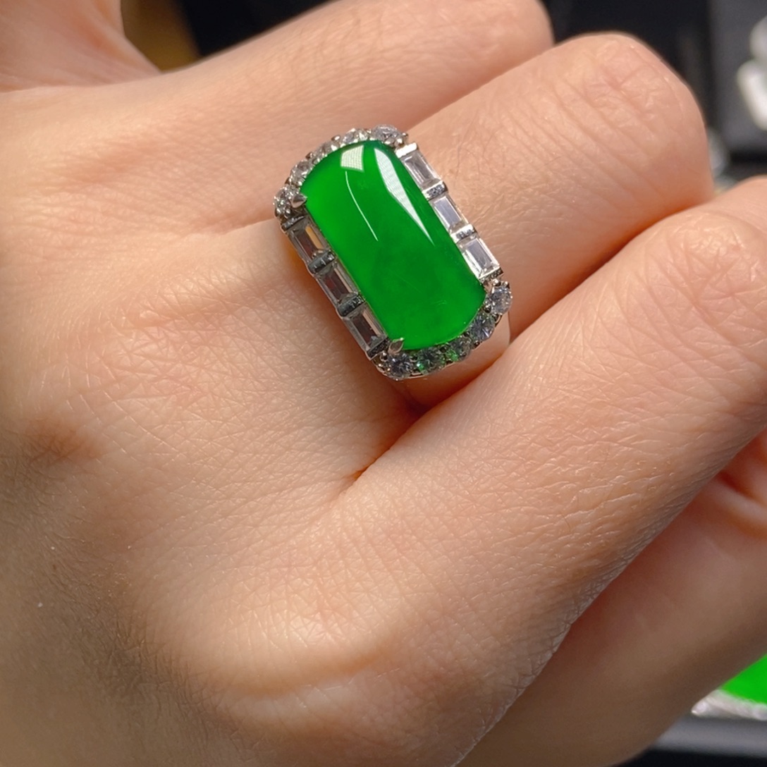 翡翠银S925镶嵌吊坠(不含链)