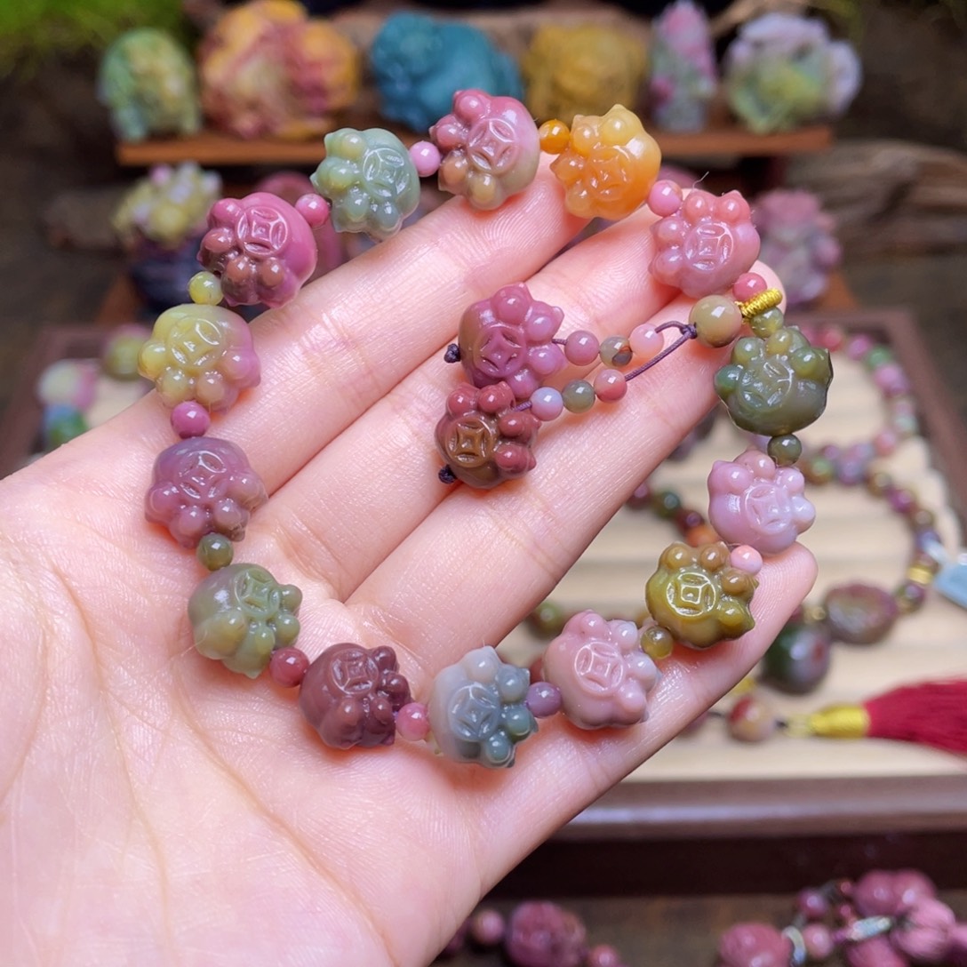 玛瑙/玉髓未镶嵌手串盐源玛瑙猫爪老矿料手串