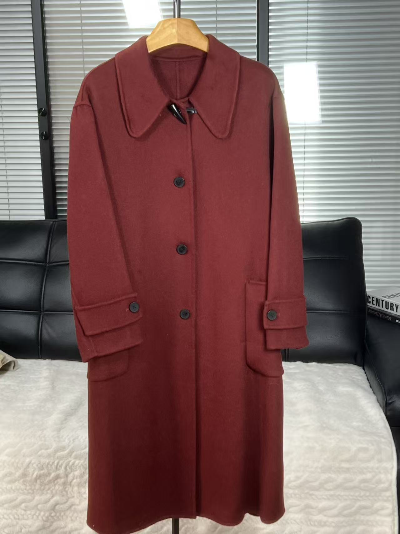 【锦衣服饰】CY 23067韩系牛角扣气质羊毛大衣