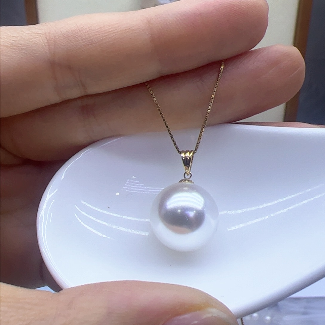 淡水珍珠吊坠(赠链)18K金镶嵌