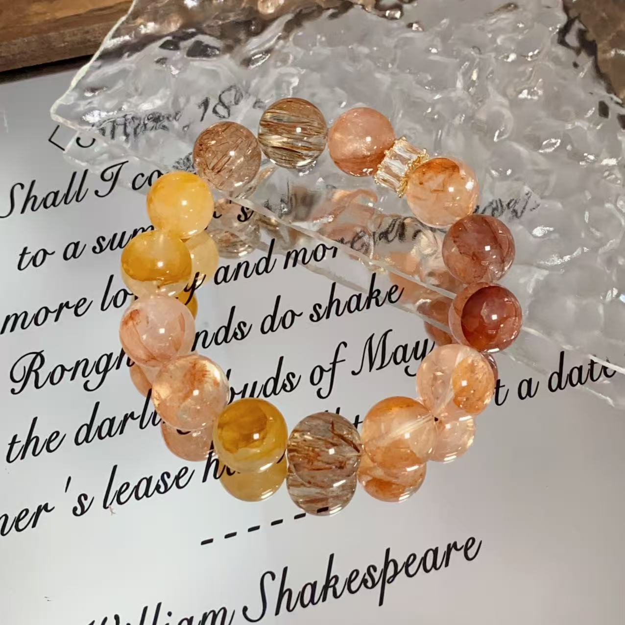 【秋日甜意】黄胶花送礼女款时尚手串原创设计ZDYSJ00469