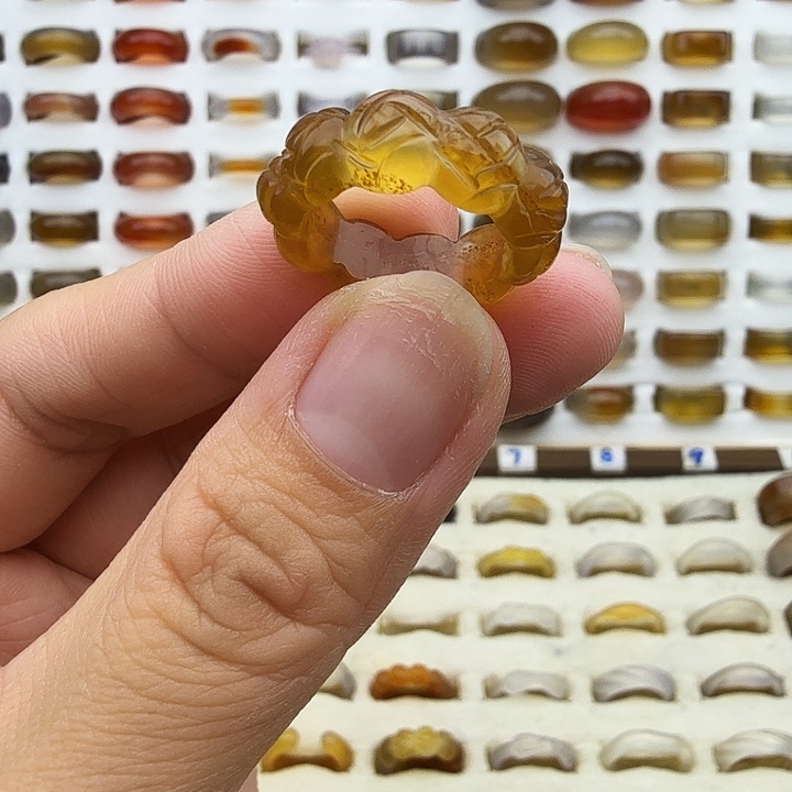 玛瑙/玉髓未镶嵌戒圈12圈福利