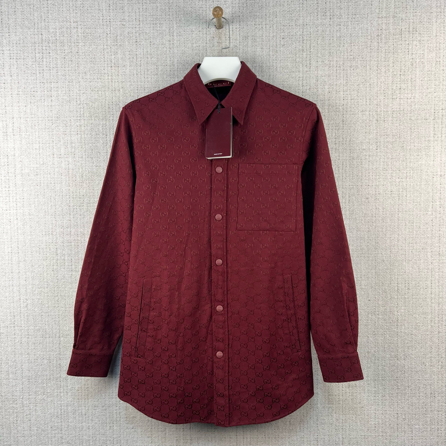 未使用 GUCCI/古驰 满印拉链长袖帆布外套/码44/全新/编号9875