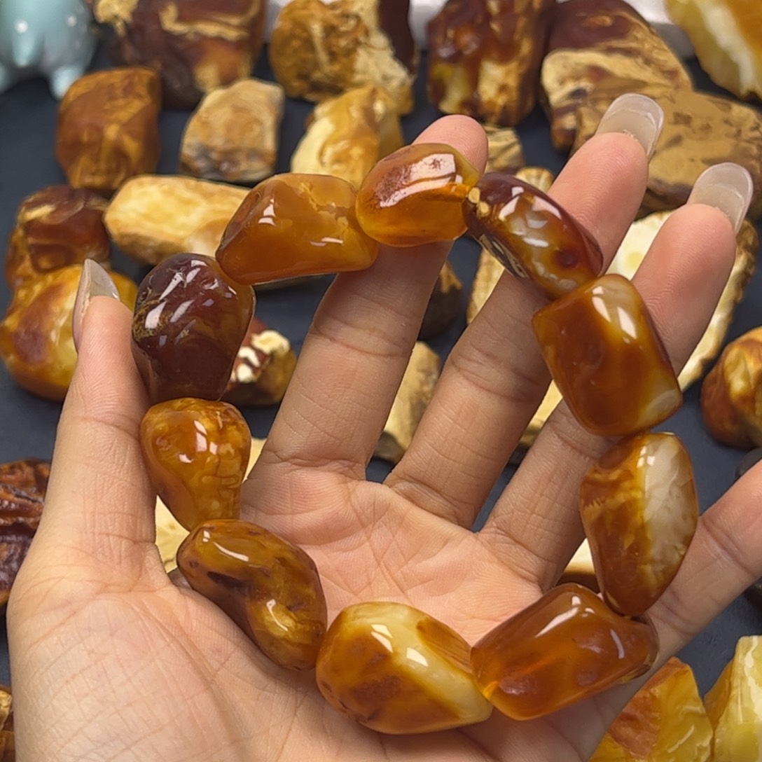 定制琥珀未镶嵌蜜蜡手串