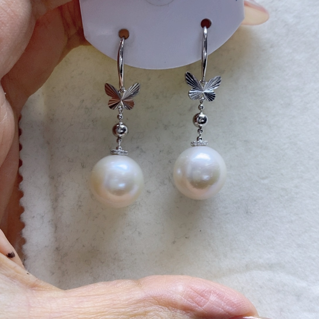 淡水珍珠耳饰银S925镶嵌