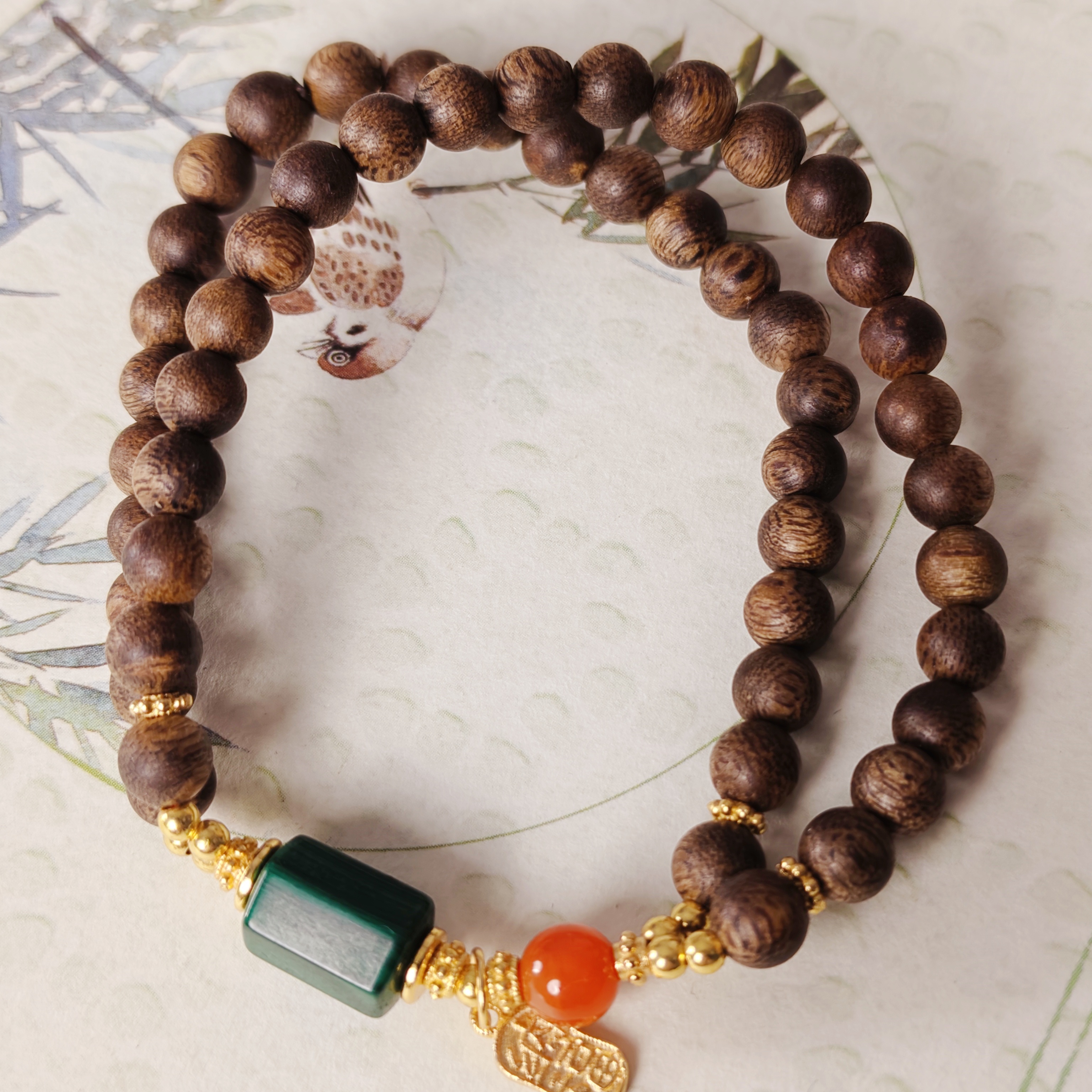 沉香（东方美人）奇楠沉香设计手串双圈二YLWC00024