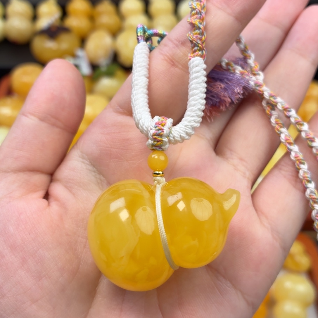 蜜蜡未镶嵌毛衣链蜜蜡