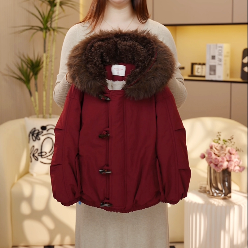 【糖宝魔豆】女童冬装加厚红色棉服2025新款拜年服冬季女孩加绒外套