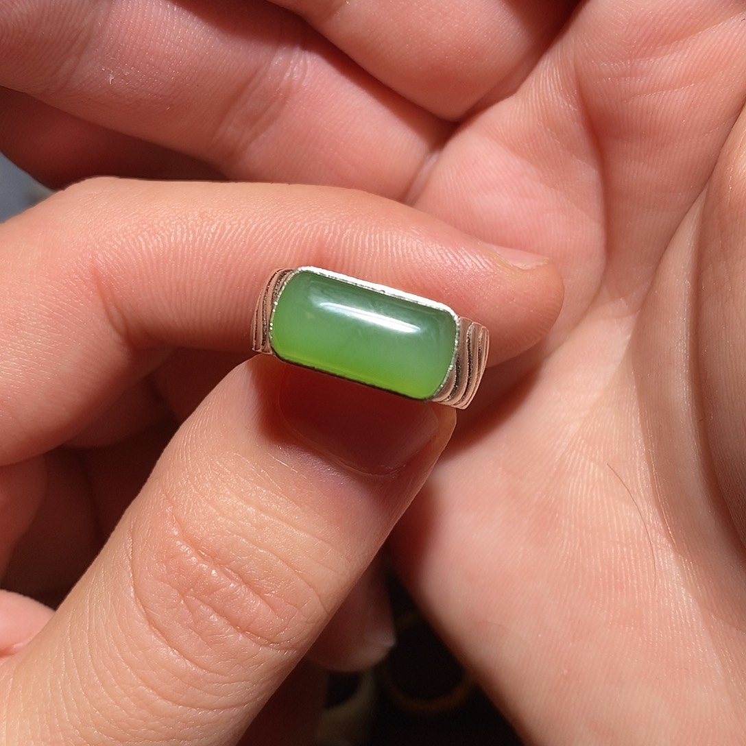 和田玉颈饰银S925镶嵌元**爹