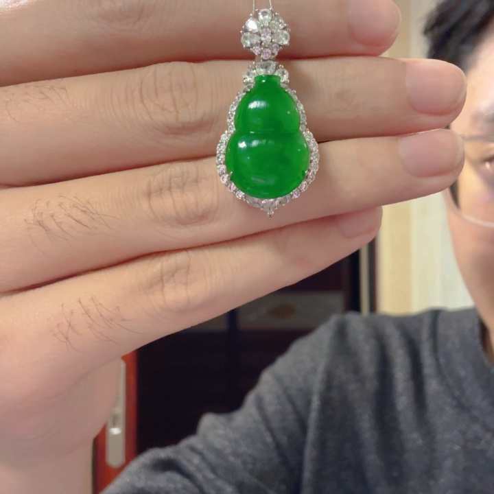 翡翠银S925镶嵌颈饰吊坠