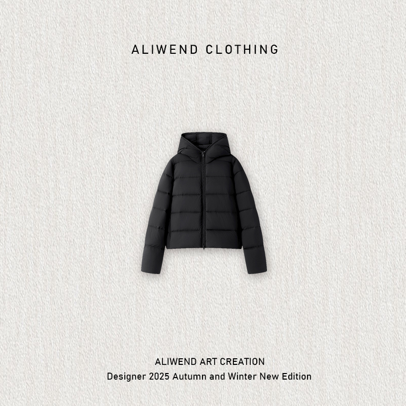【商场同款】新款潮牌女装简约轻薄连帽短款排骨羽绒服-251117