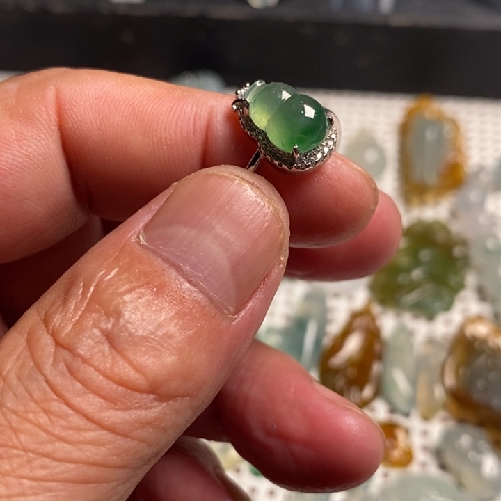 屋***顶翡翠未镶嵌颈饰葫芦