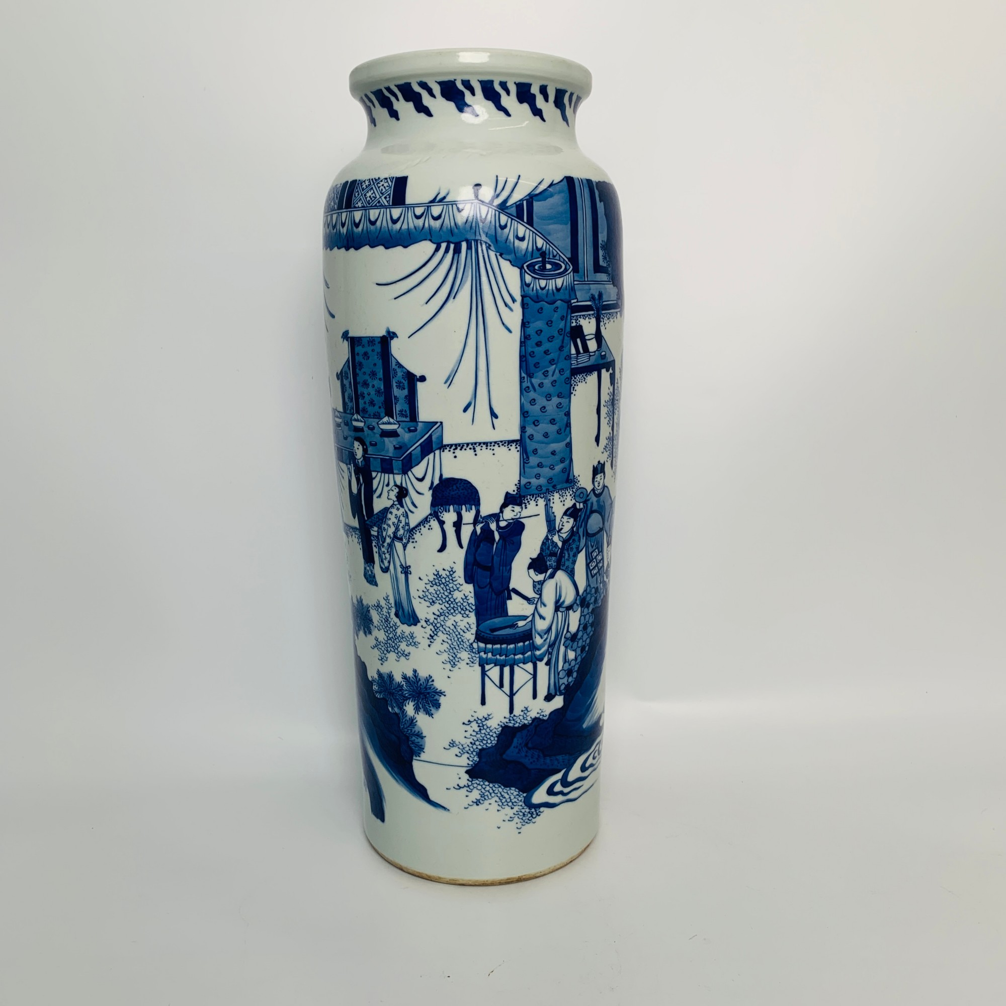 明崇祯・青花人物故事图筒瓶YYB24YYB1216017