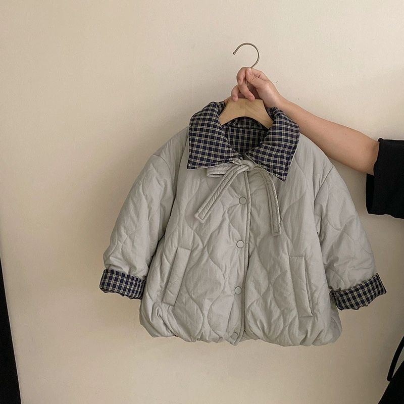 女童正反两面穿外套儿童加厚棉服秋冬款女孩洋气韩版夹棉冬装衣服