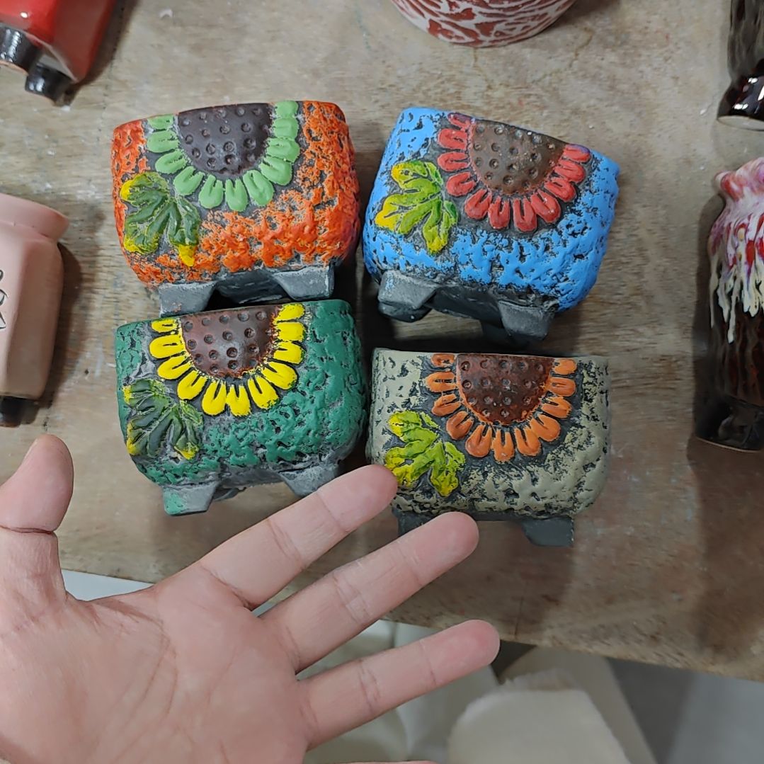 红陶吸水透气的白陶花盆凑满12发货