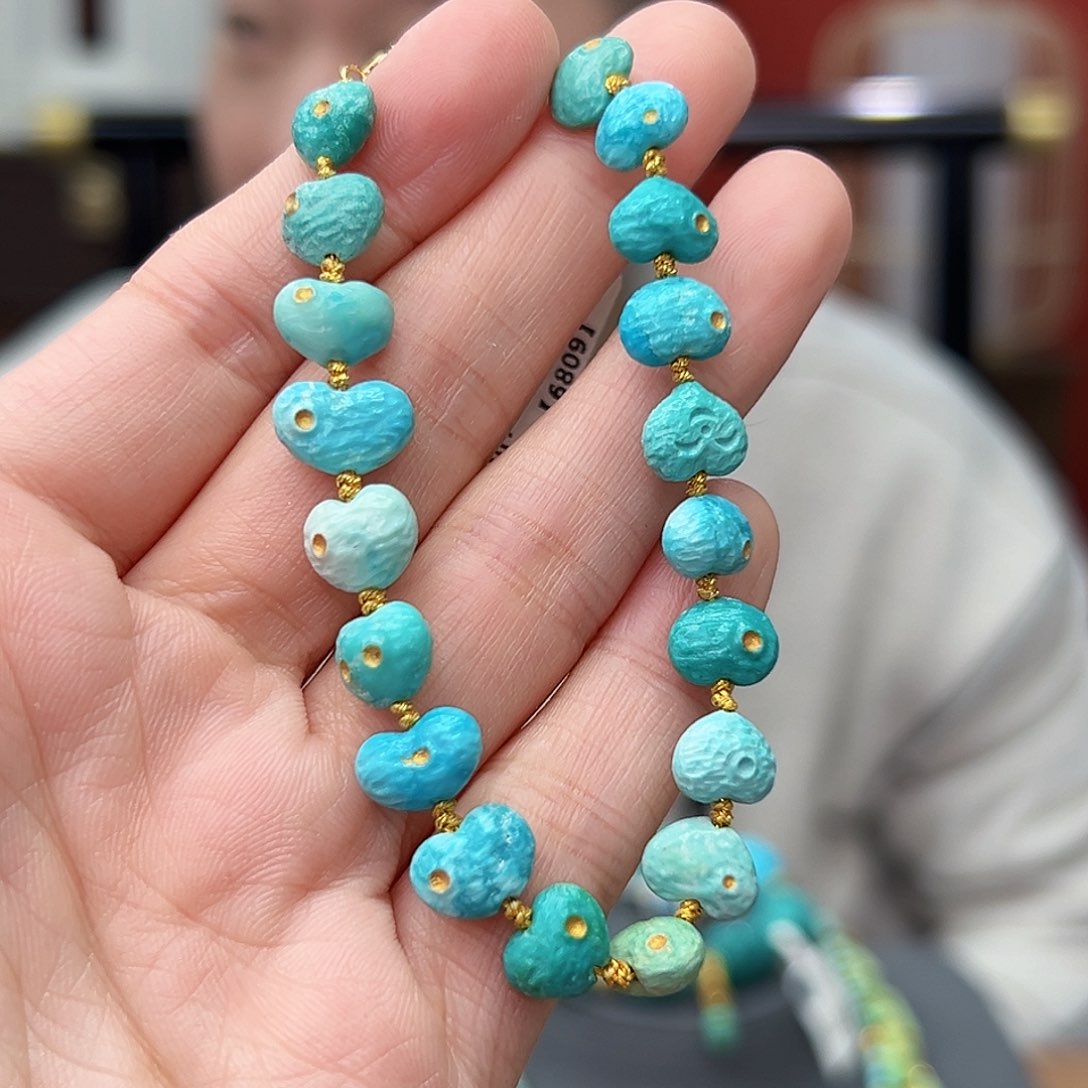 绿松石珠宝奇石18K金镶嵌