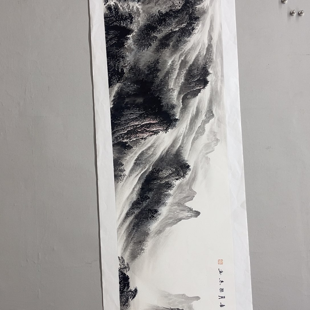国画梁羽杰180/50青绿山水