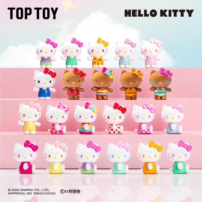 TOPTOY Hello Kitty夏日彩虹糖盲袋桌面车载摆件正版儿童礼物玩具