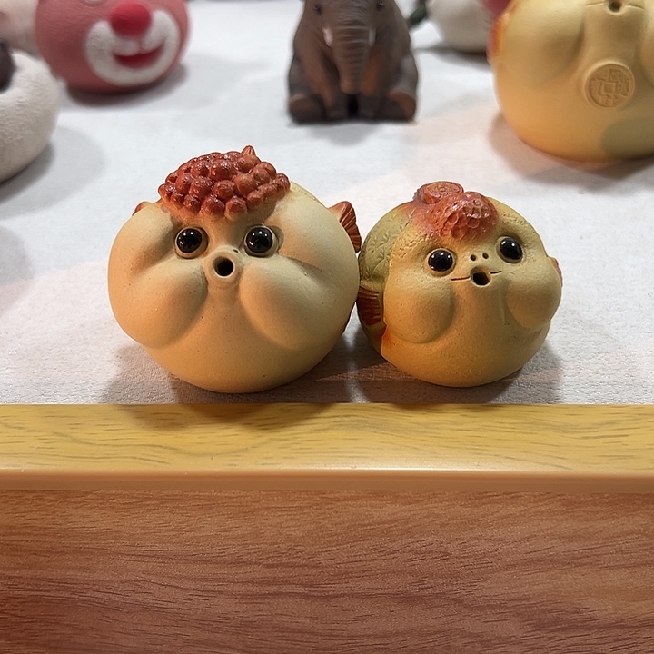 紫砂茶宠紫砂茶宠泡泡鱼小号大头鱼