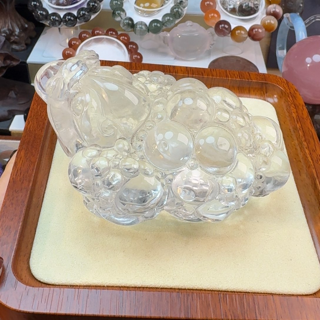 水晶摆件未镶嵌白水晶金蟾