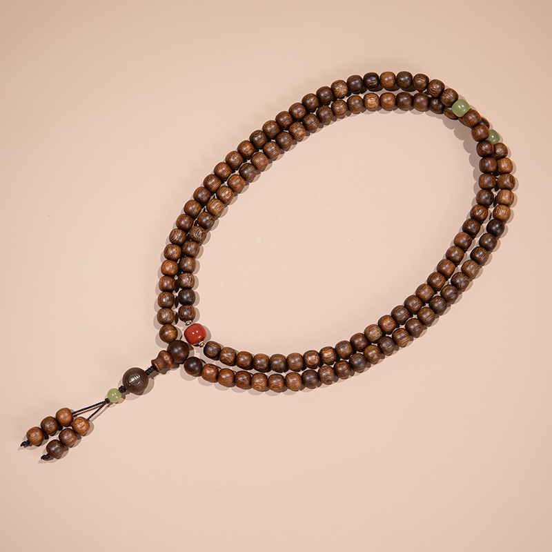 沉香“上海沉香国际”富森红土虎斑老料108南红和田玉ESCX484-明德