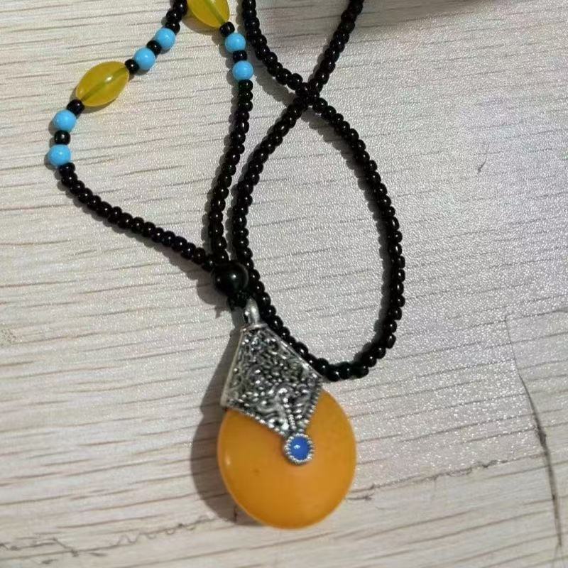 古法工艺精美米色米珠吊坠个人用品吊坠