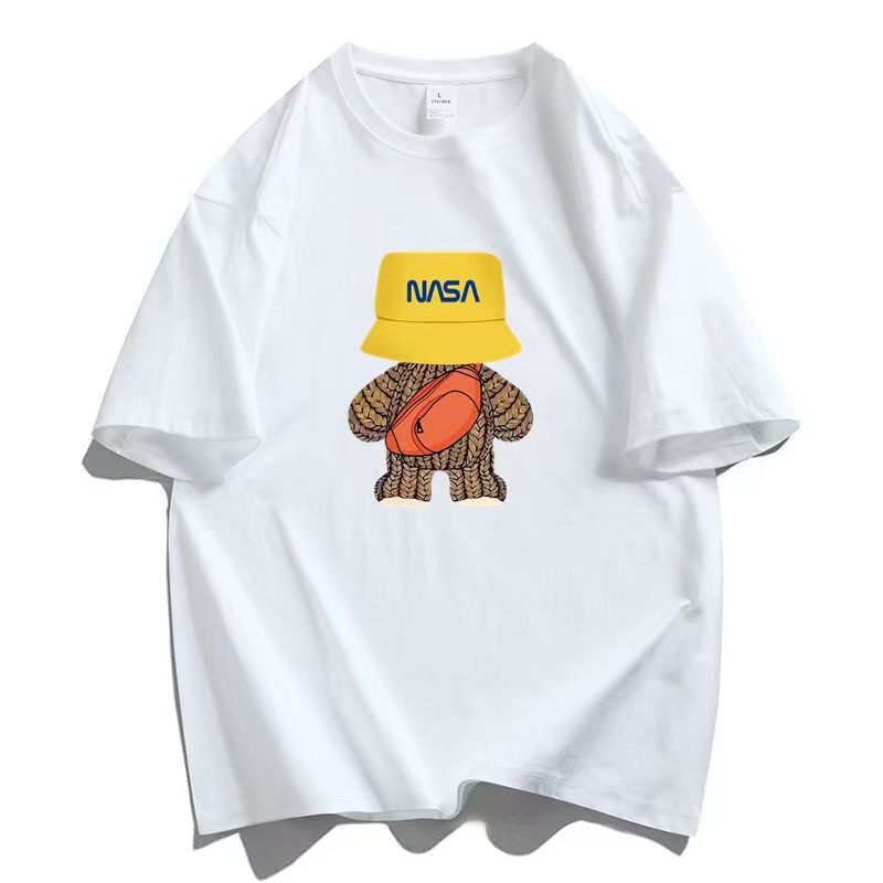 宽松圆领半袖上衣印花T恤时尚夏季休闲韩版潮流ins情侣春夏经典