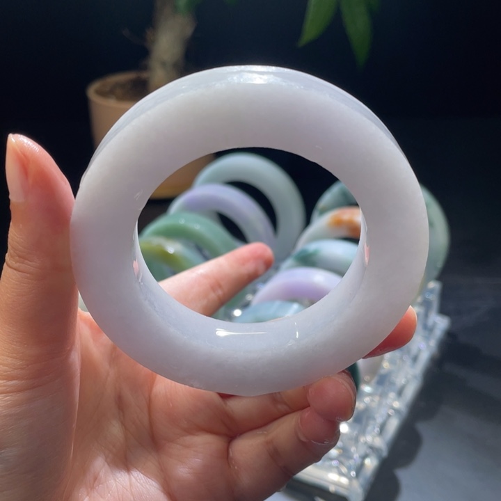 未镶嵌翡翠手镯定制翡翠白月光胖圆