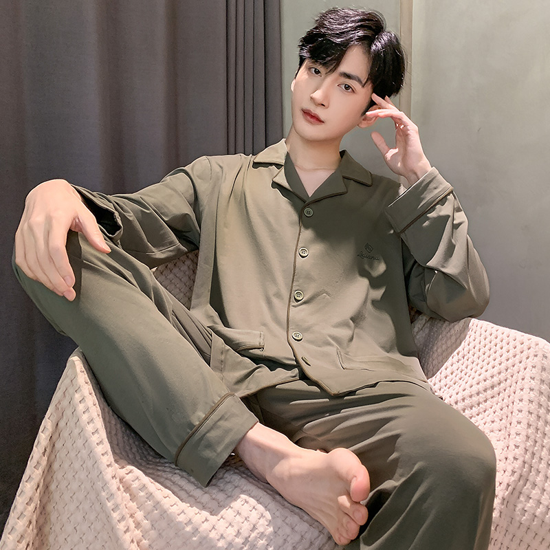 莫代尔棉睡衣男春秋款薄款长袖长裤2025新款休闲高级感家居服套装