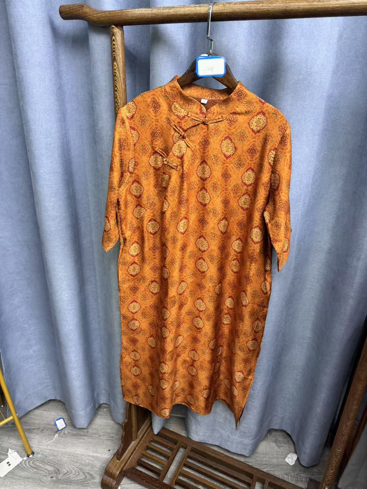 （瑕疵）夏季新款休闲百搭宽松气质香云纱连衣裙女l481