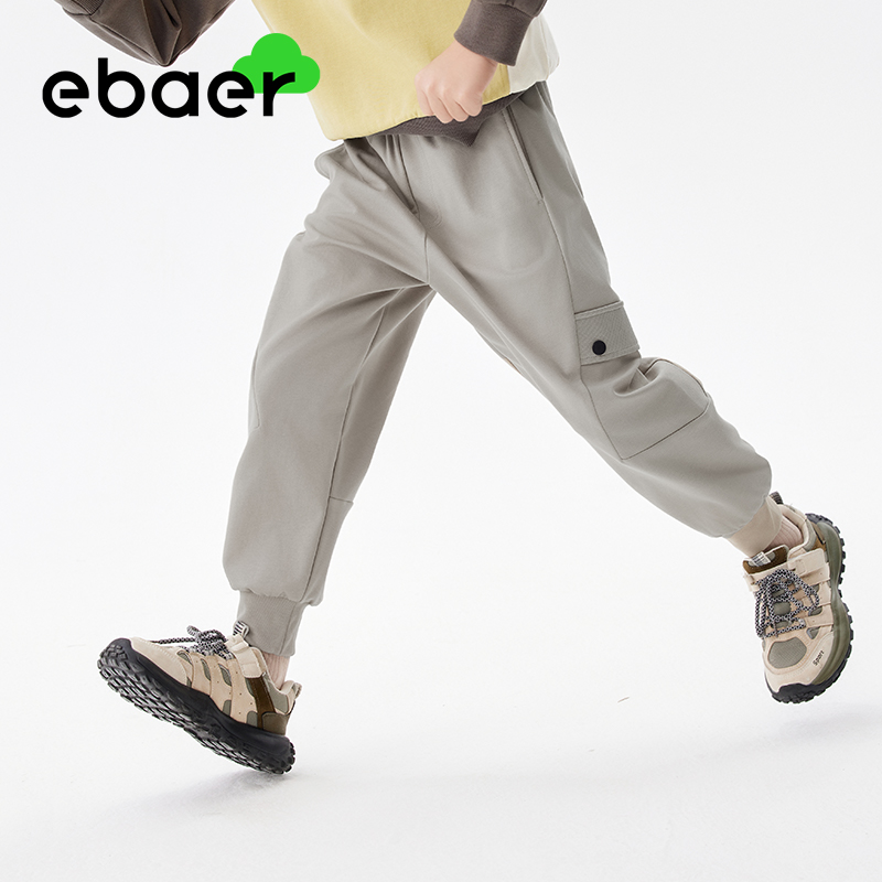 ebaer童装男童裤子春装儿童运动裤工装裤2025新款束脚裤休闲长裤