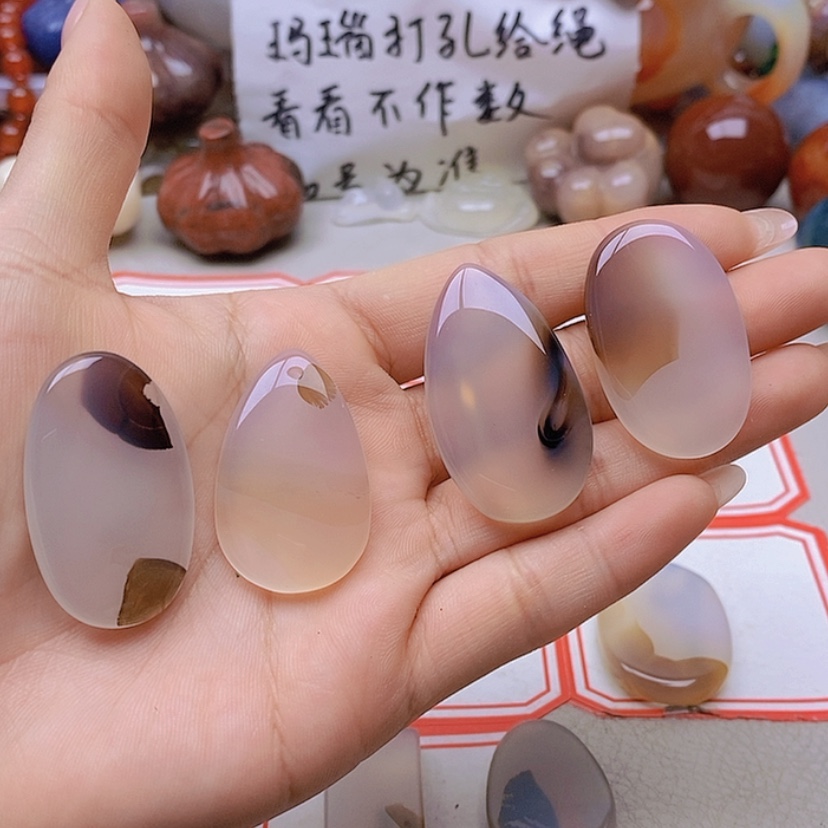 【闪购商品】未镶嵌玛瑙/玉髓珠宝半成品周*