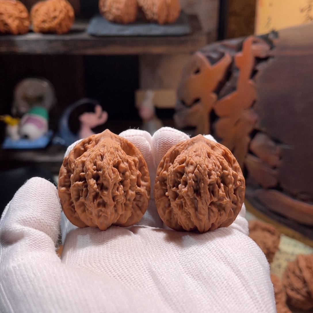 文玩核桃把件37虎头全品