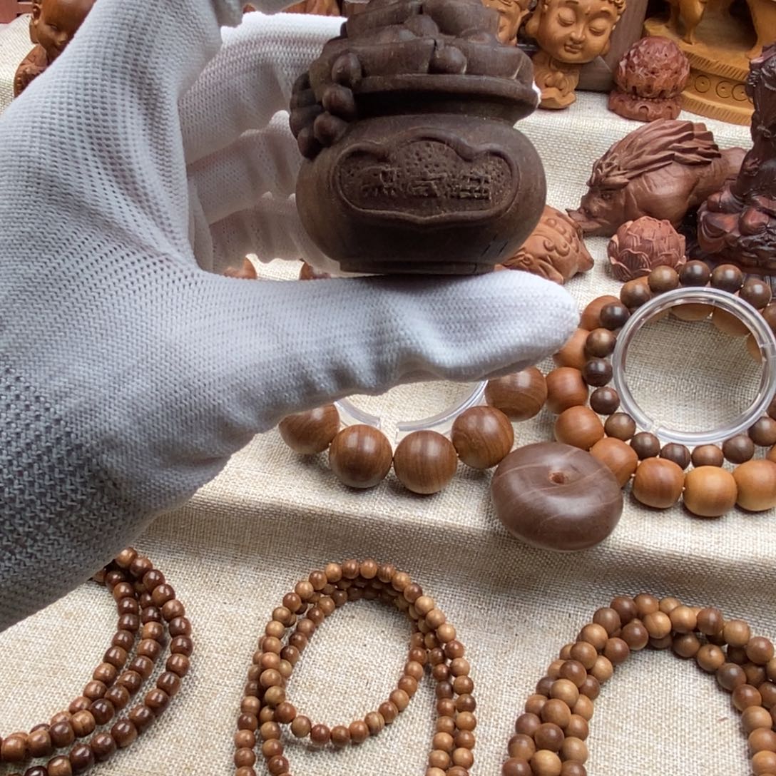手串/手链檀香木印度迈索额，老山檀香，聚宝盆，焦糖（瑕疵福利）