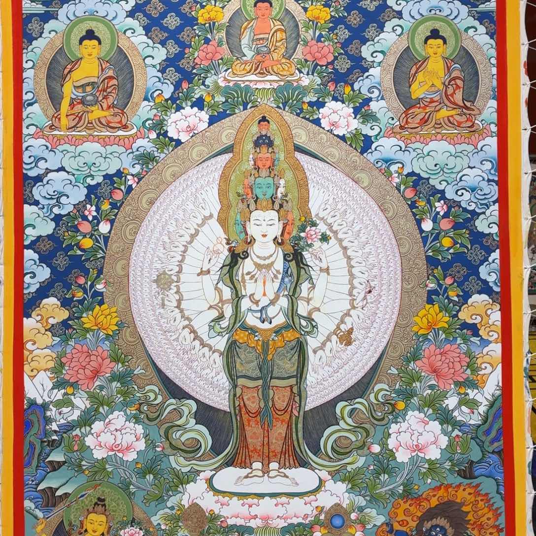 高***鹏吊坠彩唐多尊的主尊千手观音