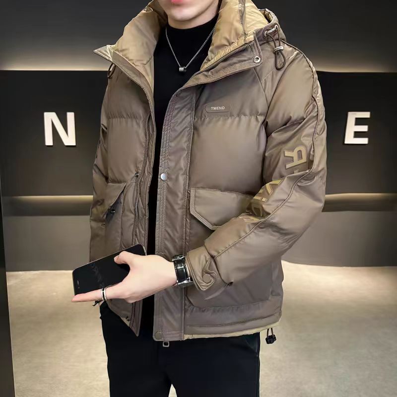 冬季新款时尚连帽潮流简约百搭休闲防寒加厚外套#88601