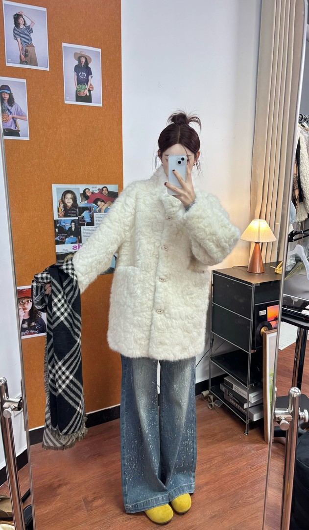 【陨石冰川】高质量版毛毛外套慵懒风中长款厚款外套大衣女