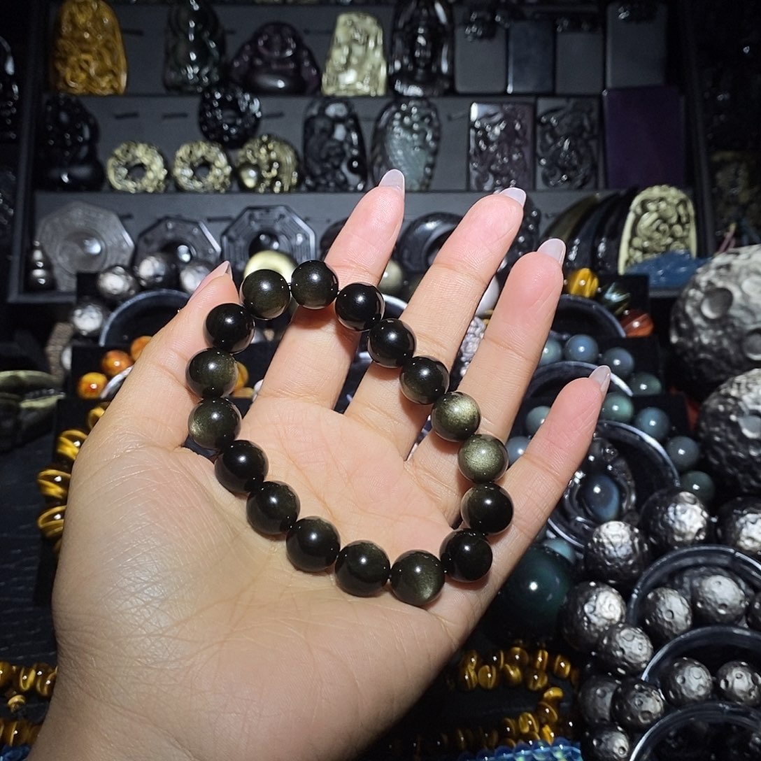 惠***部黑曜岩未镶嵌手链