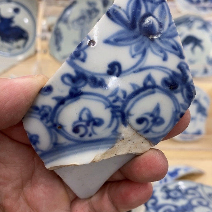 瓷片现代瓷器青花瓷片