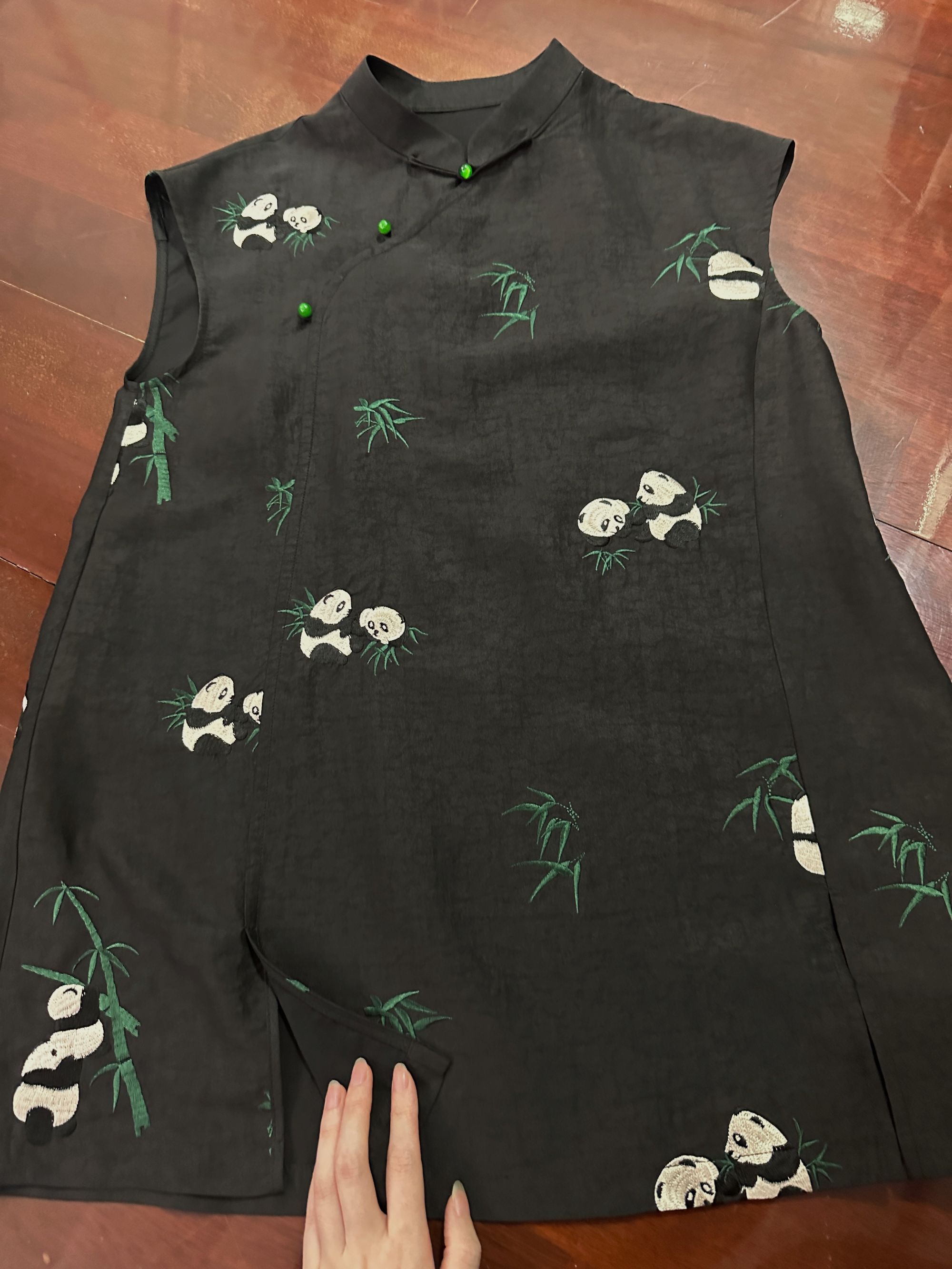 奥戴熊猫刺绣布料链接（不含手工费，工期一个月）