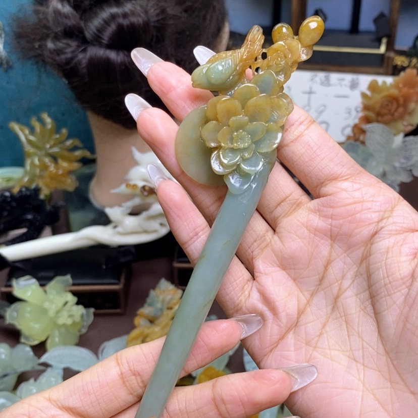 【闪购商品】未镶嵌蛇纹石玉发饰?**?