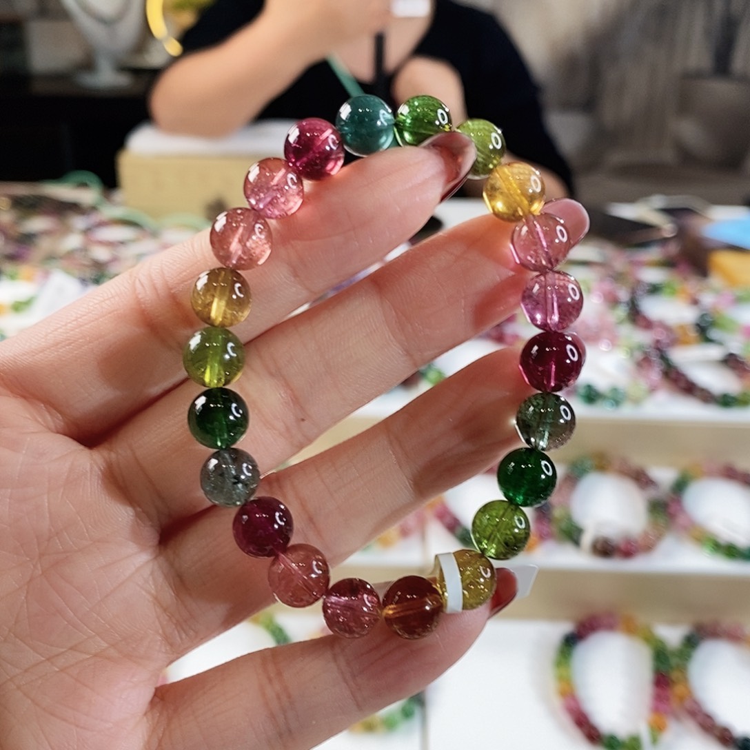 碧玺手串未镶嵌YSG61028单圈颜色微差