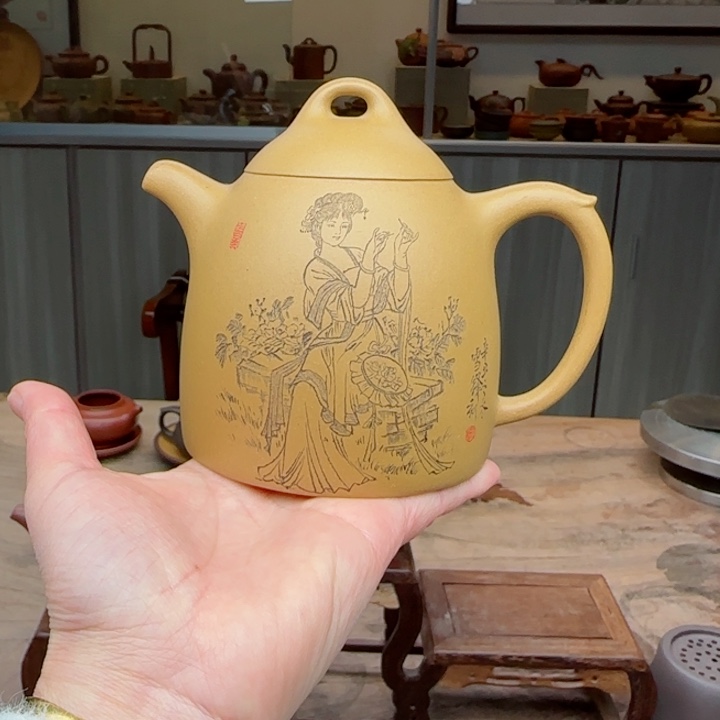 紫砂茶壶黄金段320 c C夫妻双工作品