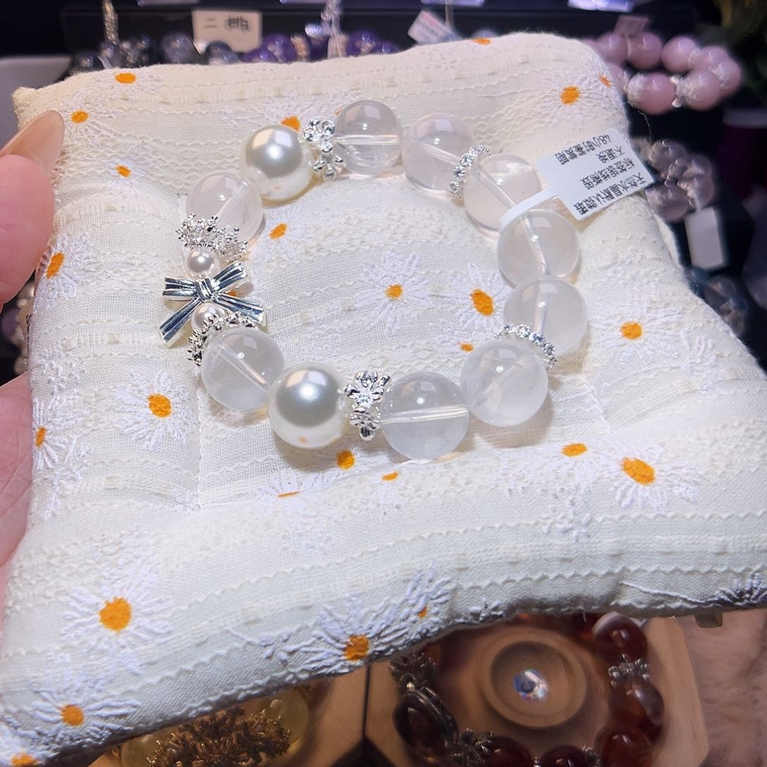 合金手链水晶奶白晶