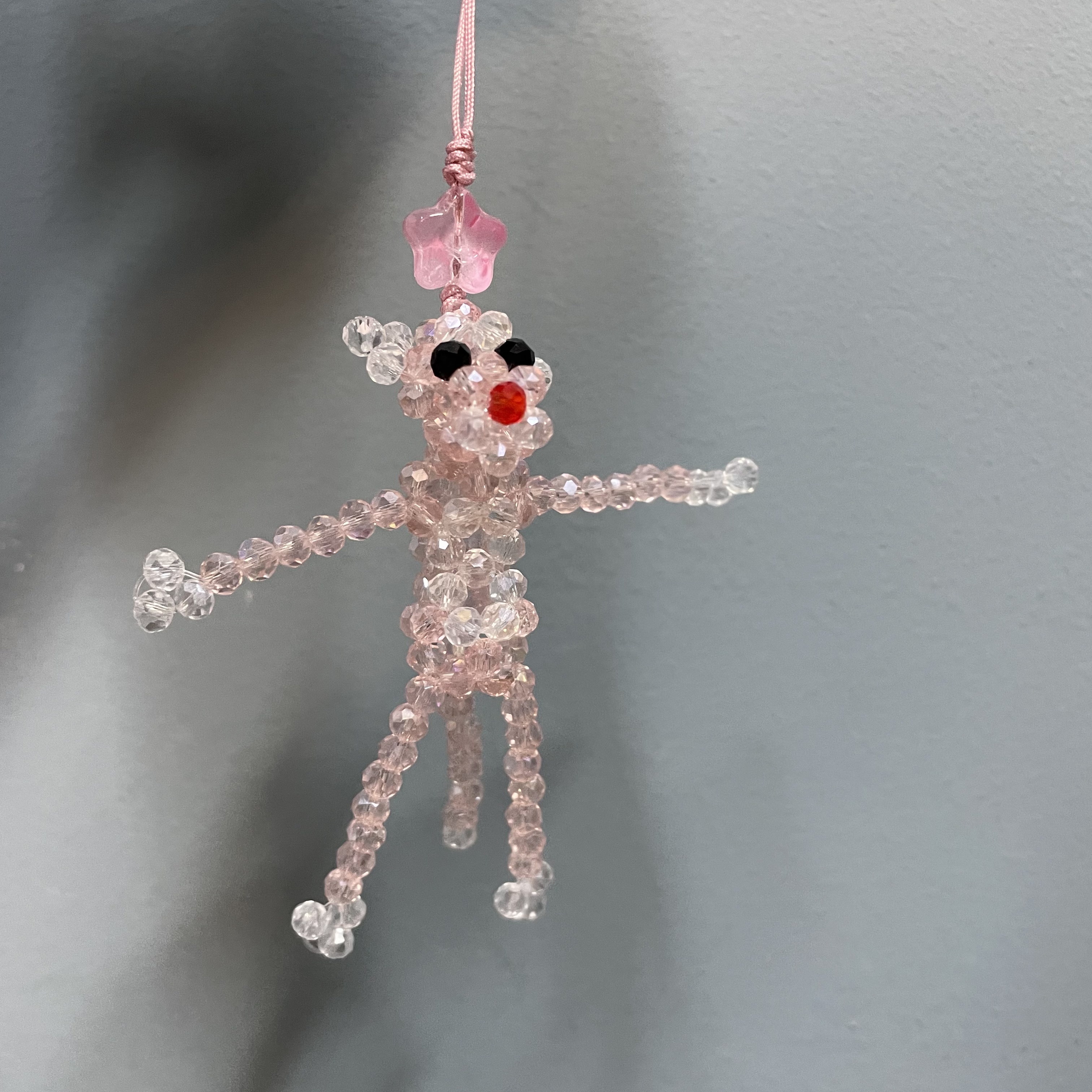 绳款编织粉红豹手机坠E456