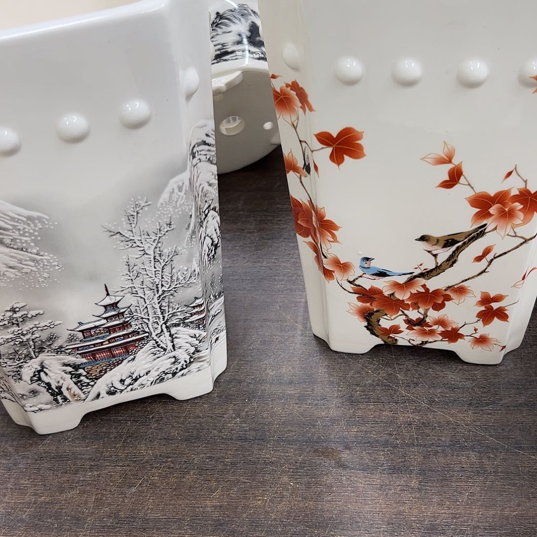 紫砂花盆?***龙425号瑕疵2个15/22.5cm