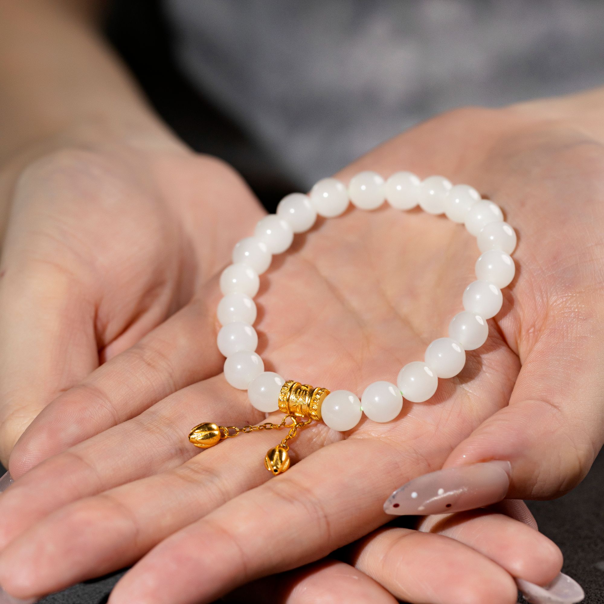 【寅石珠宝】白玉手串冰清玉洁卡6mm适合女性佩戴
